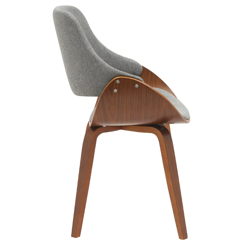 Chaise moderne haut de gamme en Tissu Gris foncé Bois Marron Vorylia - 2