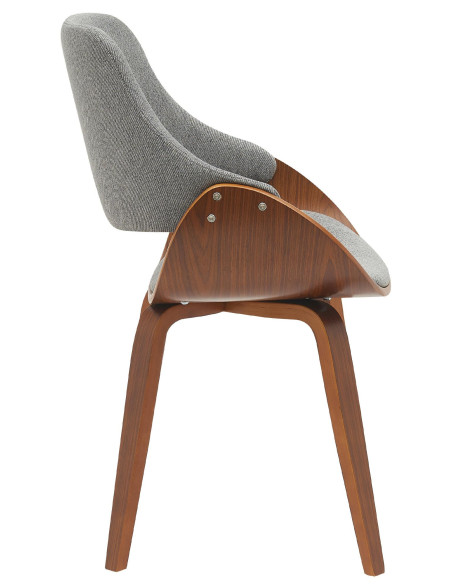 Chaise moderne haut de gamme en Tissu Gris foncé Bois Marron Vorylia - 2