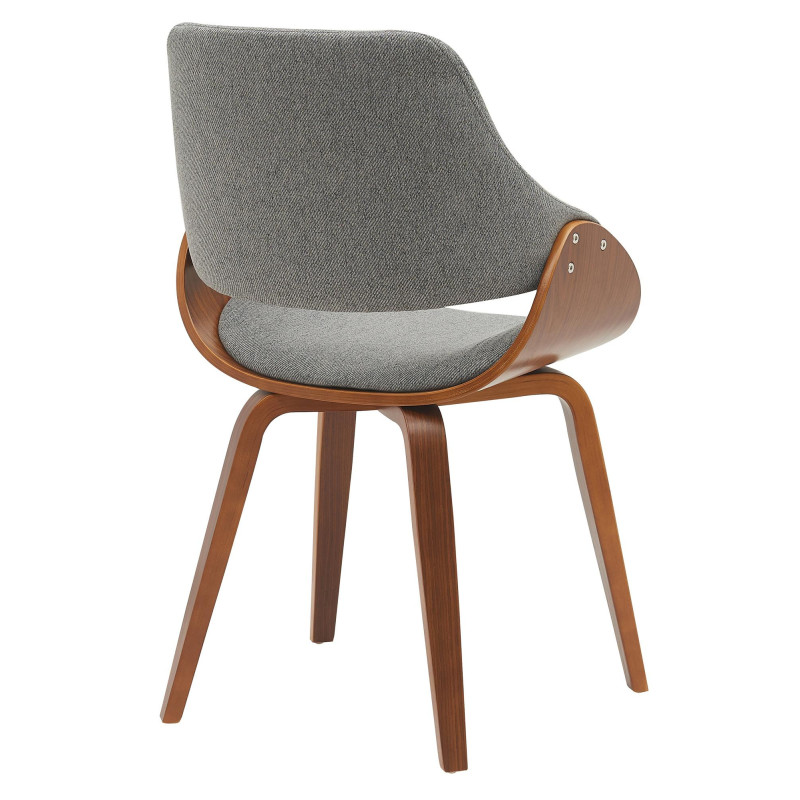 Chaise moderne haut de gamme en Tissu Gris foncé Bois Marron Vorylia - 4