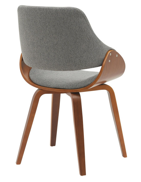 Chaise moderne haut de gamme en Tissu Gris foncé Bois Marron Vorylia - 4