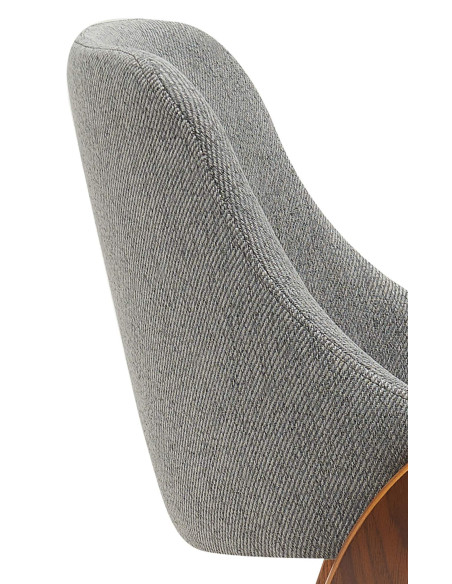 Chaise moderne haut de gamme en Tissu Gris foncé Bois Marron Vorylia - 6