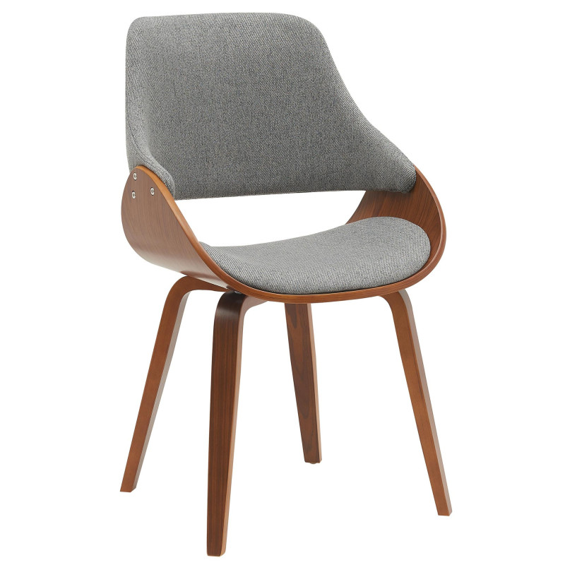 Chaise moderne haut de gamme en Tissu Gris foncé Bois Marron Vorylia - 1