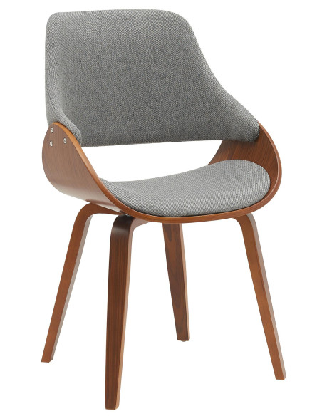 Chaise moderne haut de gamme en Tissu Gris foncé Bois Marron Vorylia - 1