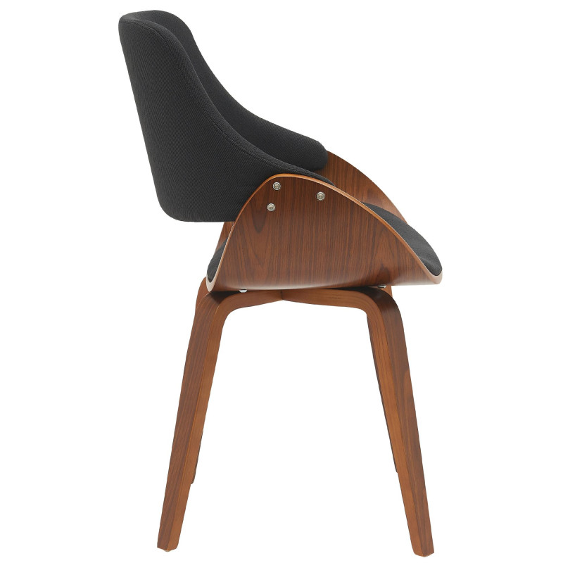 Chaise moderne haut de gamme en Tissu Noir Bois Marron Vorylia - 2