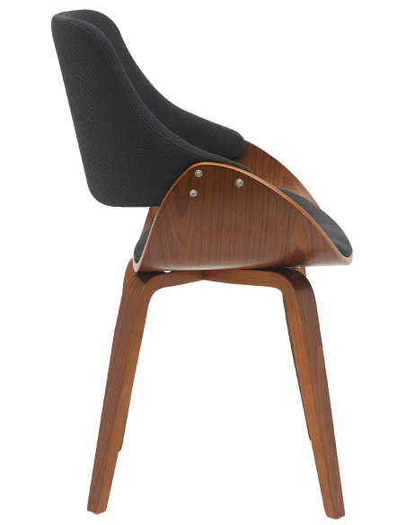 Chaise moderne haut de gamme en Tissu Noir Bois Marron Vorylia - 2