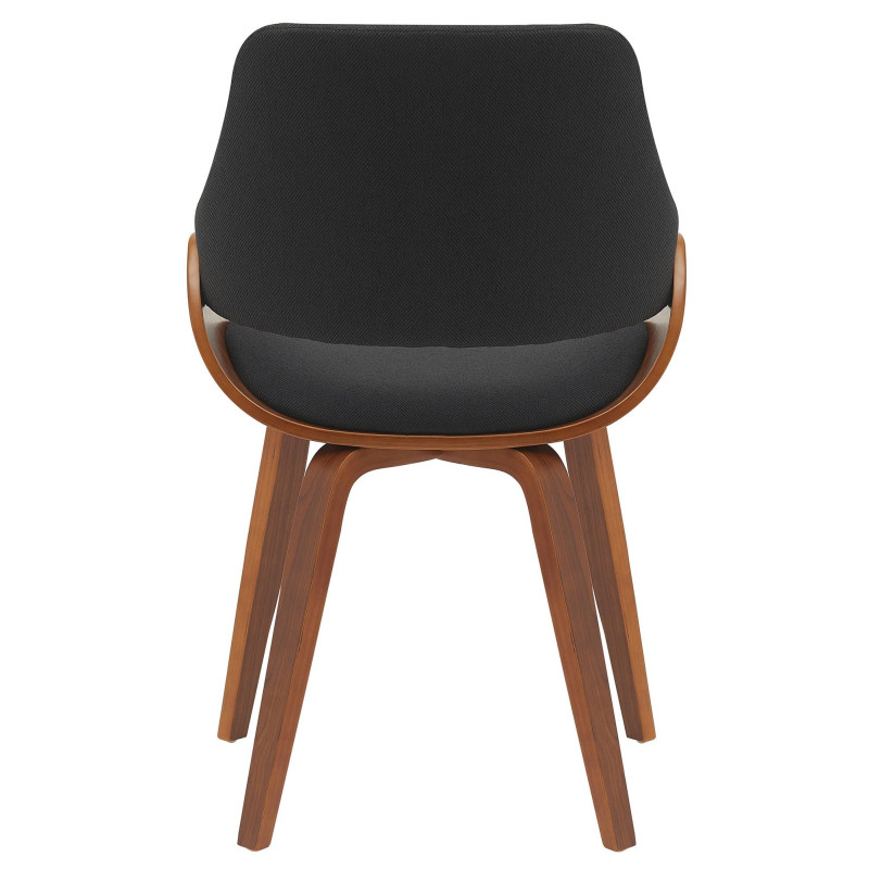 Chaise moderne haut de gamme en Tissu Noir Bois Marron Vorylia - 3