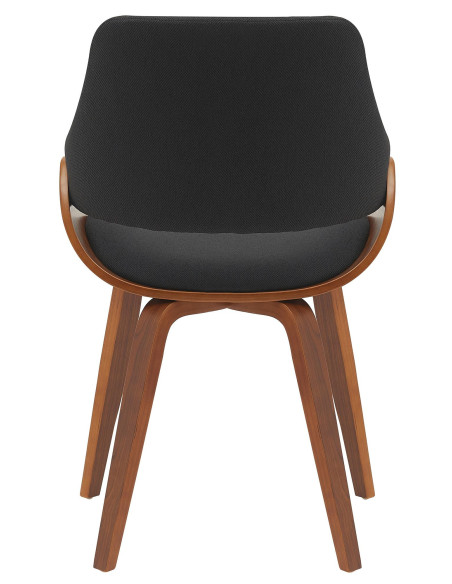 Chaise moderne haut de gamme en Tissu Noir Bois Marron Vorylia - 3