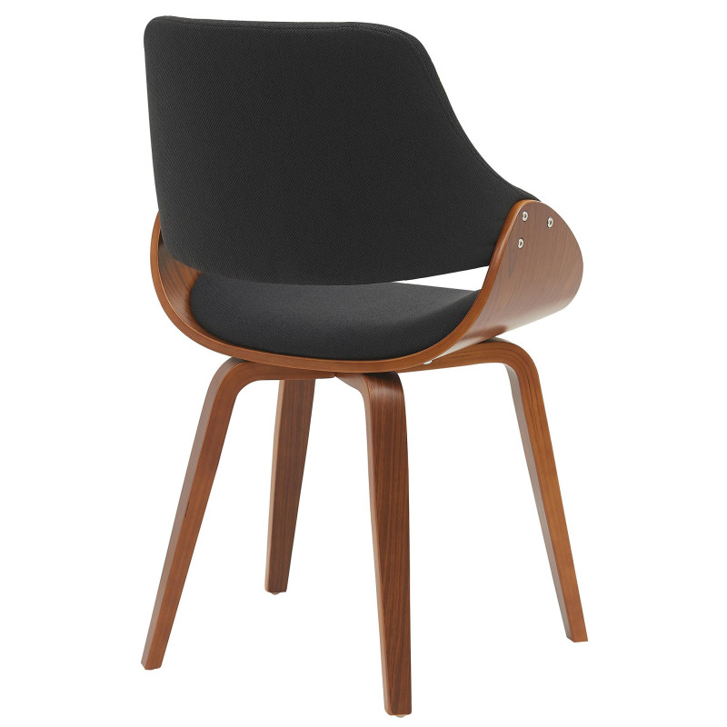Chaise moderne haut de gamme en Tissu Noir Bois Marron Vorylia - 4