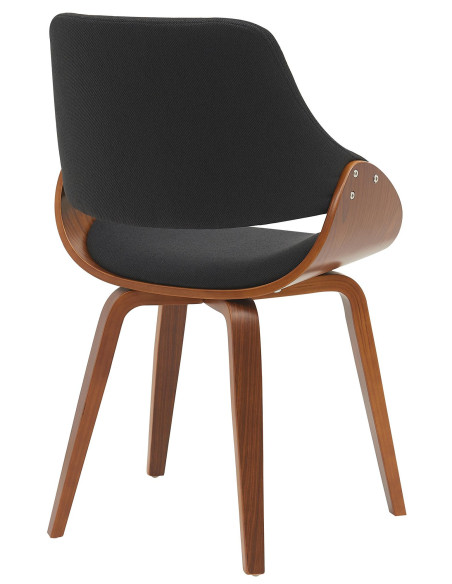 Chaise moderne haut de gamme en Tissu Noir Bois Marron Vorylia - 4