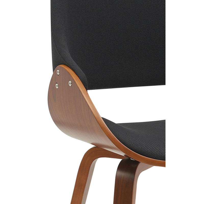 Chaise moderne haut de gamme en Tissu Noir Bois Marron Vorylia - 5