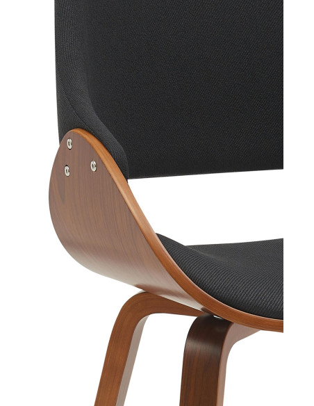 Chaise moderne haut de gamme en Tissu Noir Bois Marron Vorylia - 5