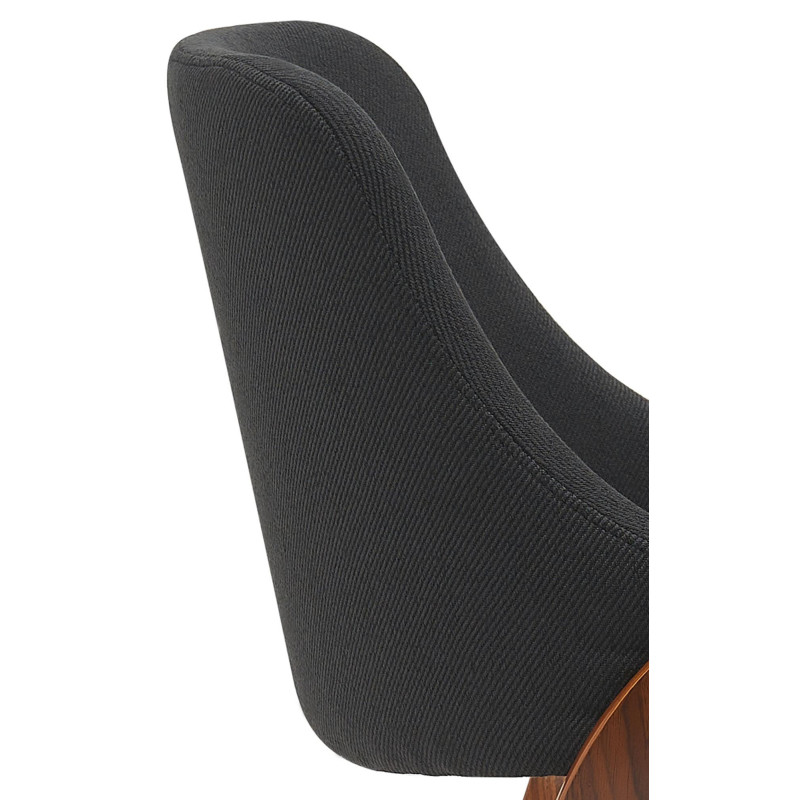 Chaise moderne haut de gamme en Tissu Noir Bois Marron Vorylia - 6