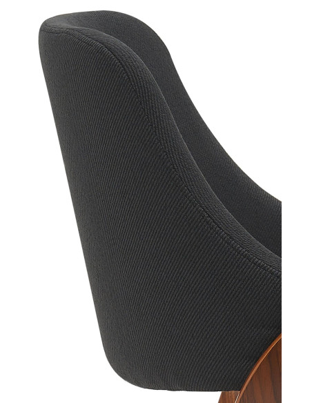 Chaise moderne haut de gamme en Tissu Noir Bois Marron Vorylia - 6