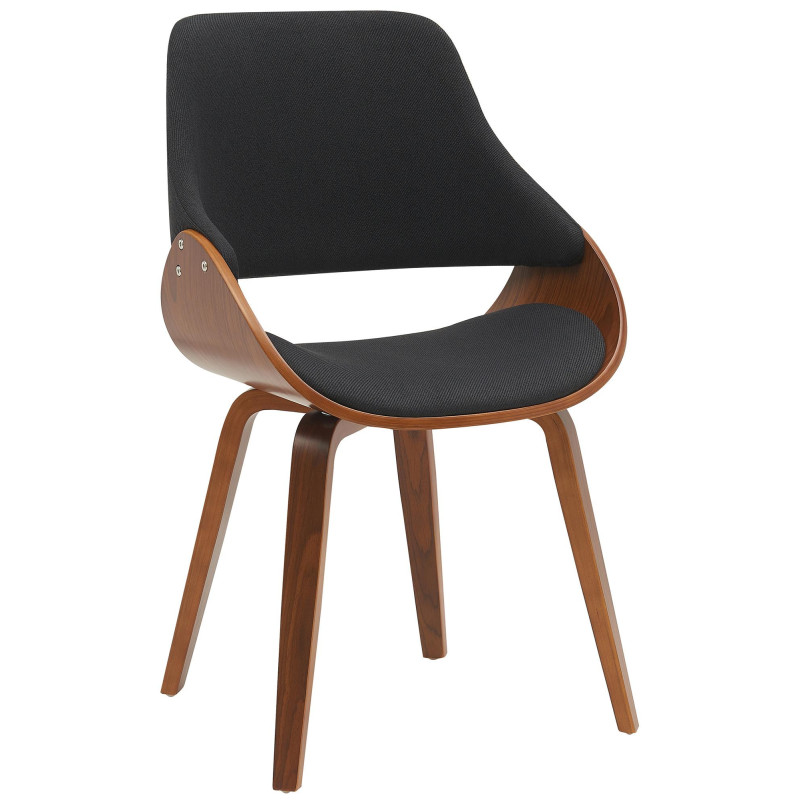 Chaise moderne haut de gamme en Tissu Noir Bois Marron Vorylia - 1