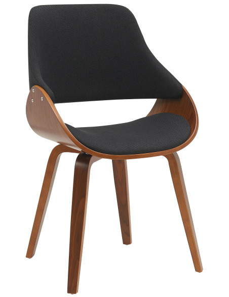 Chaise moderne haut de gamme en Tissu Noir Bois Marron Vorylia - 1