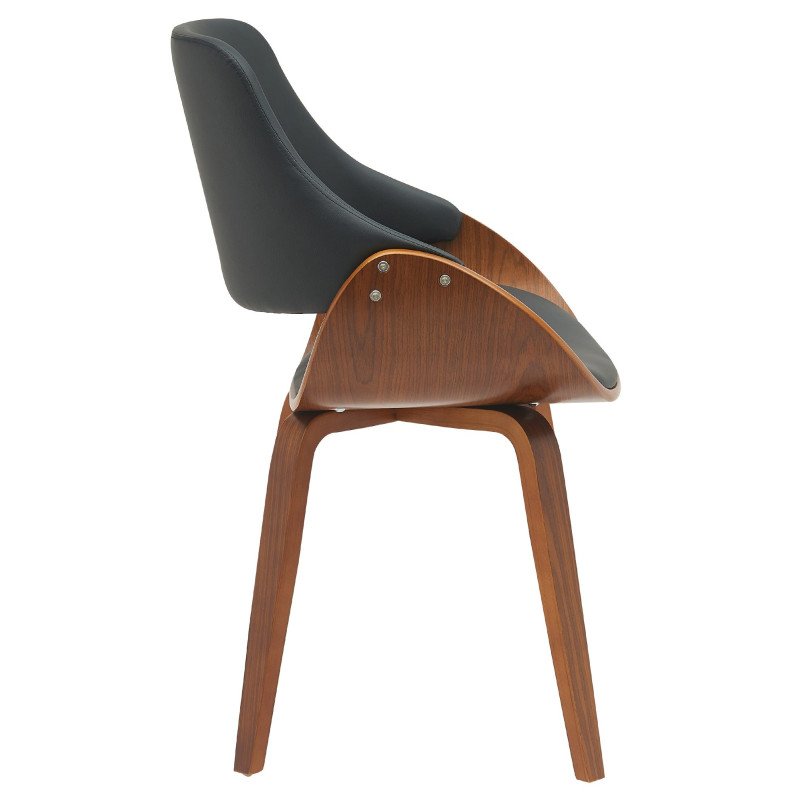 Chaise moderne haut de gamme en Polyuréthane Noir Bois Marron Vorylia - 2