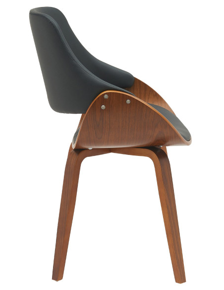 Chaise moderne haut de gamme en Polyuréthane Noir Bois Marron Vorylia - 2