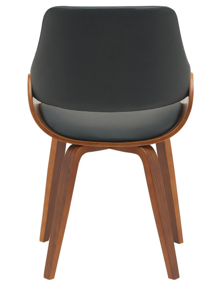 Chaise moderne haut de gamme en Polyuréthane Noir Bois Marron Vorylia - 4