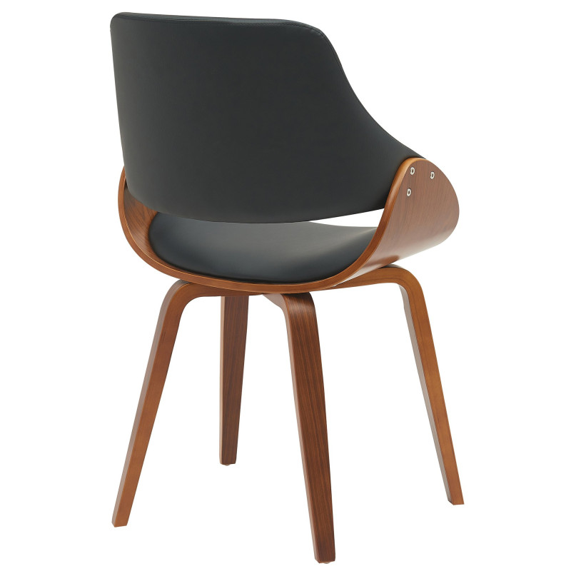 Chaise moderne haut de gamme en Polyuréthane Noir Bois Marron Vorylia - 3
