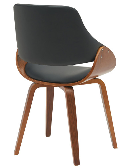 Chaise moderne haut de gamme en Polyuréthane Noir Bois Marron Vorylia - 3