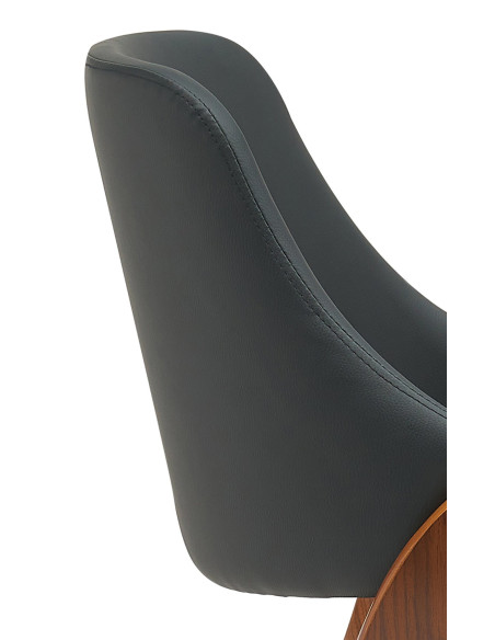 Chaise moderne haut de gamme en Polyuréthane Noir Bois Marron Vorylia - 5
