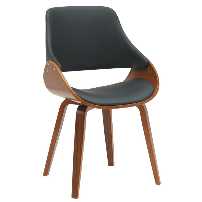 Chaise moderne haut de gamme en Polyuréthane Noir Bois Marron Vorylia - 1