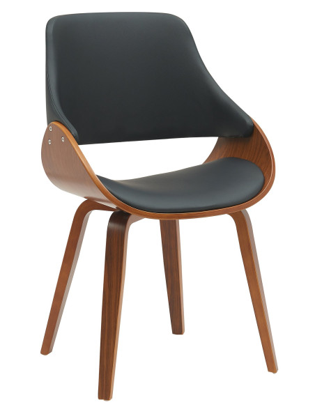 Chaise moderne haut de gamme en Polyuréthane Noir Bois Marron Vorylia - 1