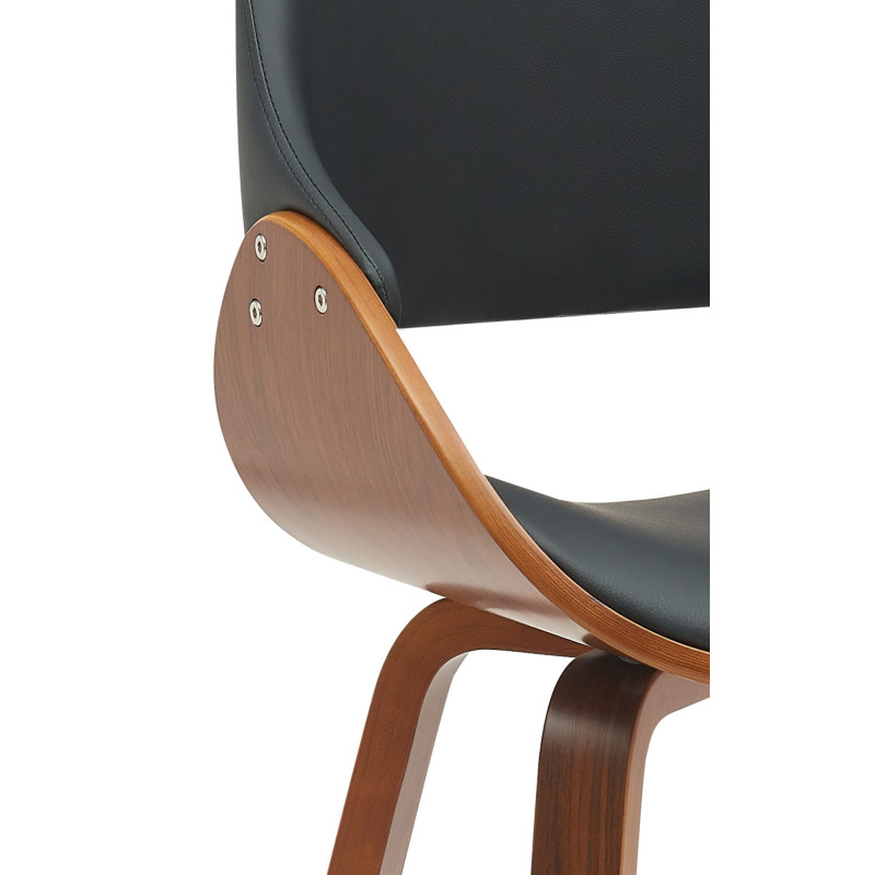Chaise moderne haut de gamme en Polyuréthane Noir Bois Marron Vorylia - 6