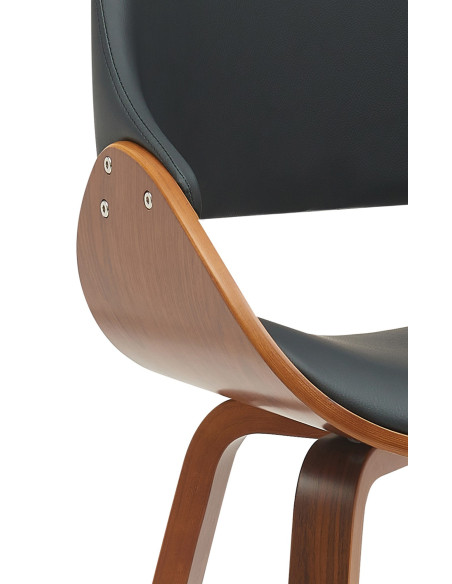 Chaise moderne haut de gamme en Polyuréthane Noir Bois Marron Vorylia - 6