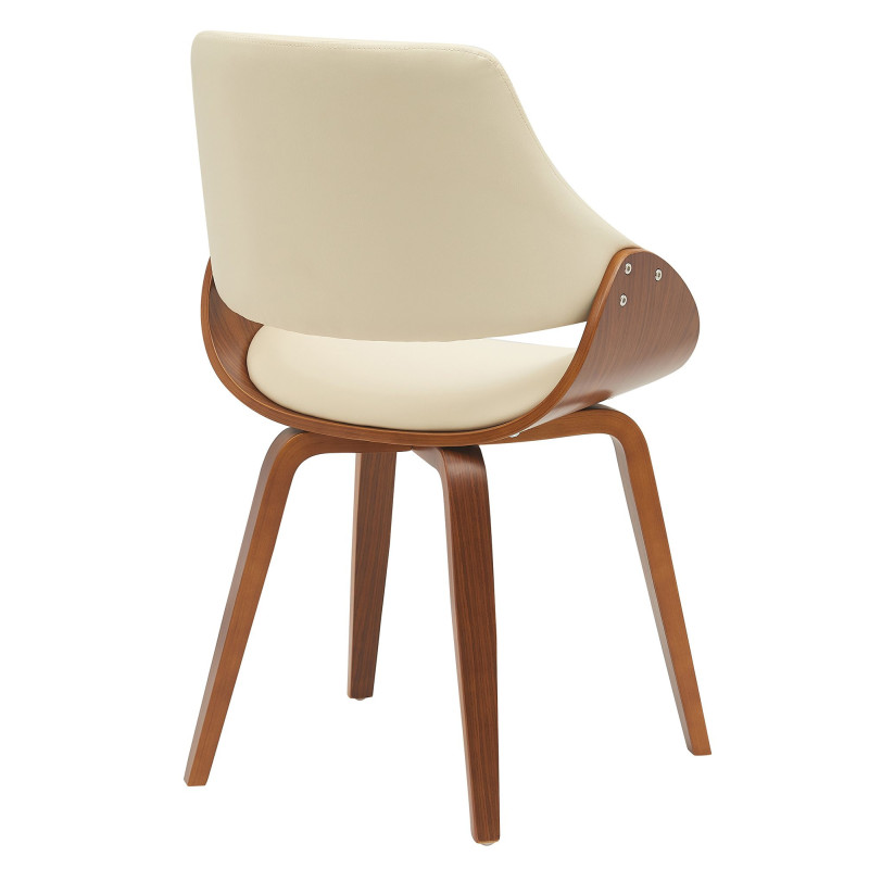 Chaise moderne haut de gamme en Polyuréthane Blanc crème Bois Marron Vorylia - 4