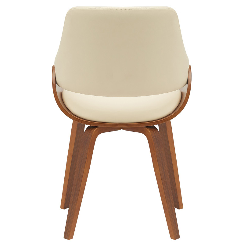 Chaise moderne haut de gamme en Polyuréthane Blanc crème Bois Marron Vorylia - 5