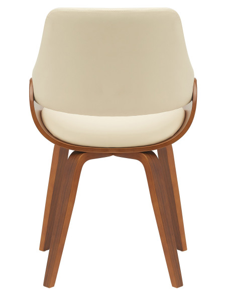 Chaise moderne haut de gamme en Polyuréthane Blanc crème Bois Marron Vorylia - 5