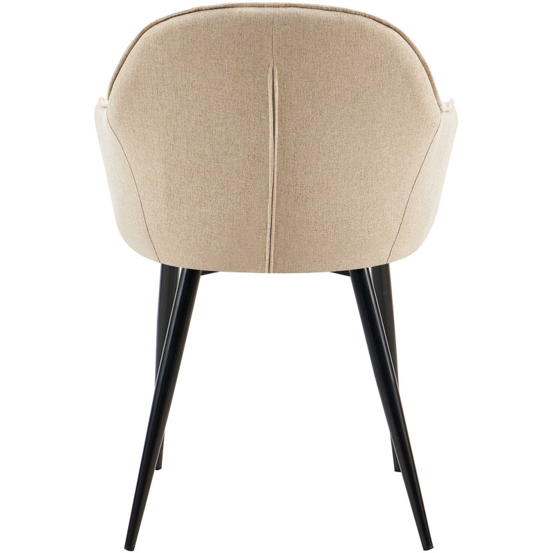 Fauteuil de table moderne en Tissu Taupe Métal Noir Timalo - 5