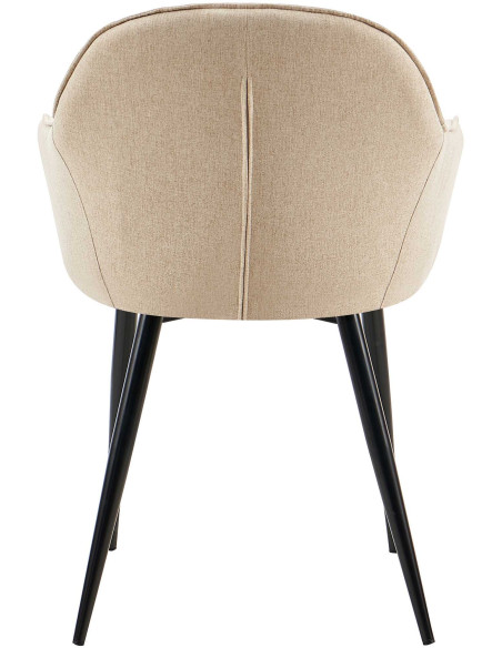Fauteuil de table moderne en Tissu Taupe Métal Noir Timalo - 5