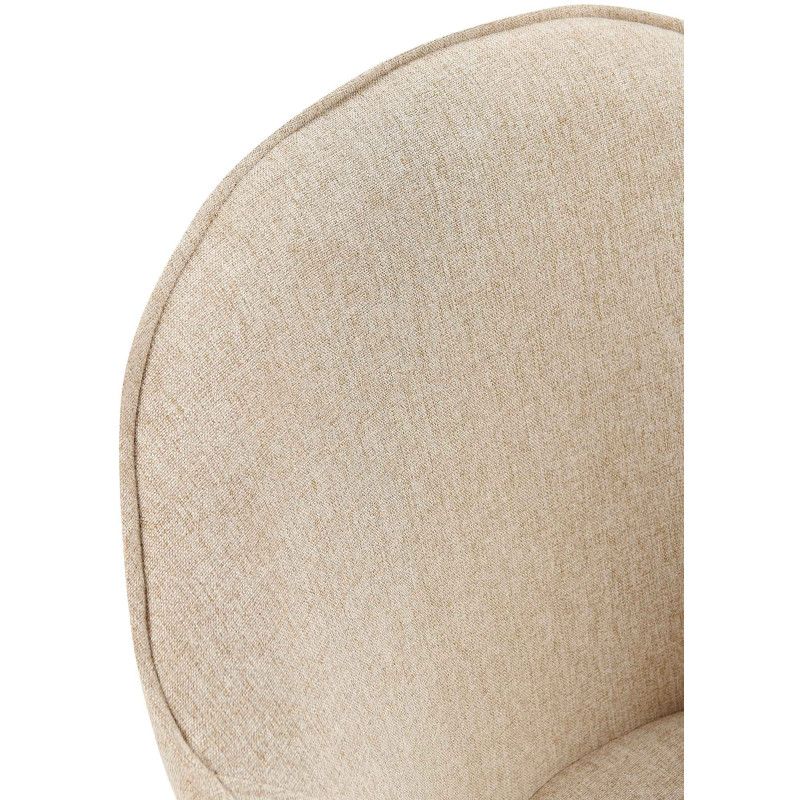 Fauteuil de table moderne en Tissu Taupe Métal Noir Timalo - 6