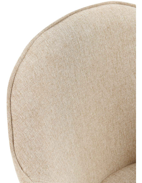Fauteuil de table moderne en Tissu Taupe Métal Noir Timalo - 6