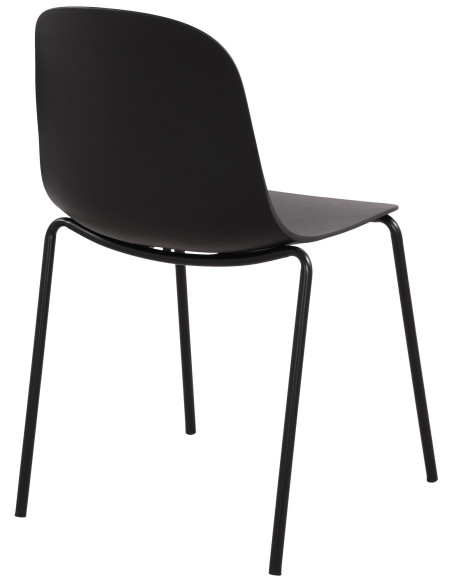 Chaise minimaliste moderne en Polypropylène Noir Zoryane - 2