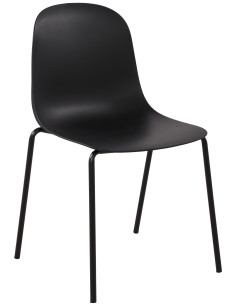 Chaise minimaliste moderne en Polypropylène Noir Zoryane - 1