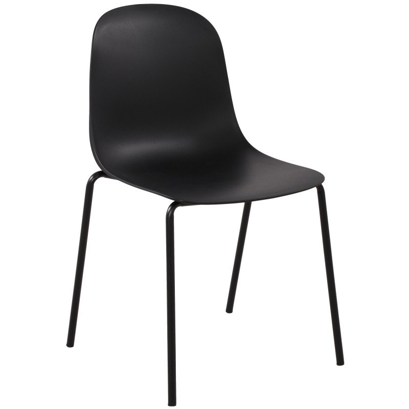 Chaise minimaliste moderne en Polypropylène Noir Zoryane - 1