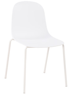 Chaise minimaliste moderne en Polypropylène Blanc Zoryane - 1