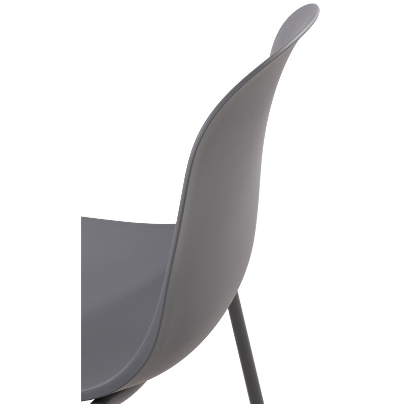 Chaise minimaliste moderne en Polypropylène Gris foncé Zoryane - 4