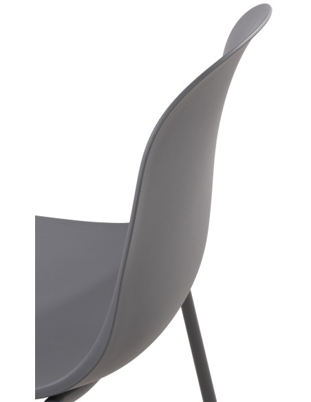Chaise minimaliste moderne en Polypropylène Gris foncé Zoryane - 4