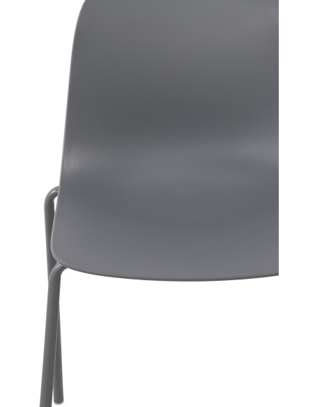 Chaise minimaliste moderne en Polypropylène Gris foncé Zoryane - 3