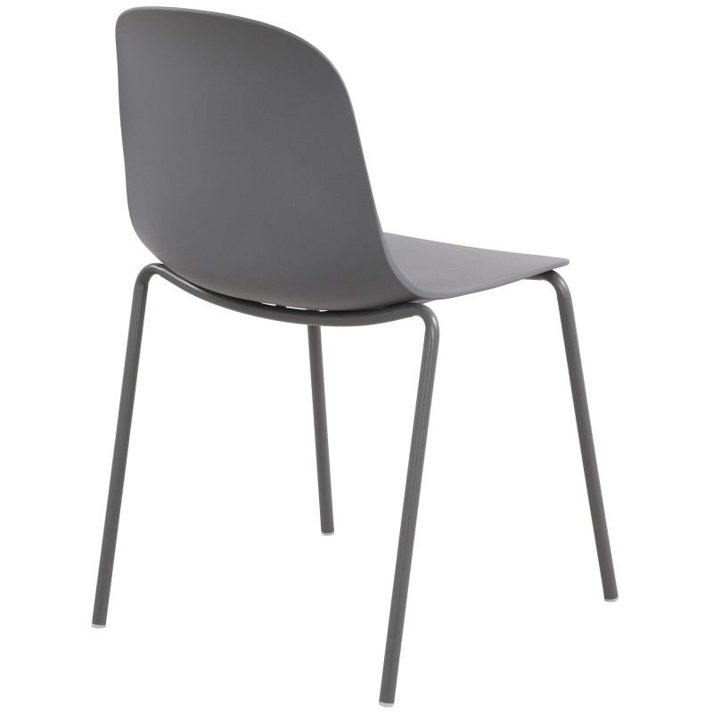 Chaise minimaliste moderne en Polypropylène Gris foncé Zoryane - 2