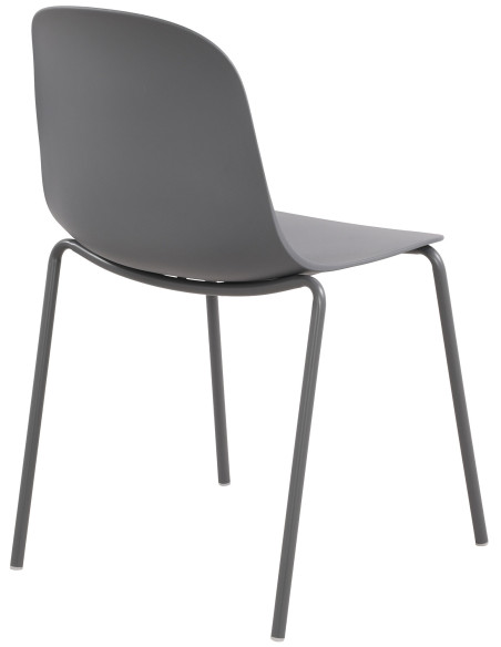 Chaise minimaliste moderne en Polypropylène Gris foncé Zoryane - 2