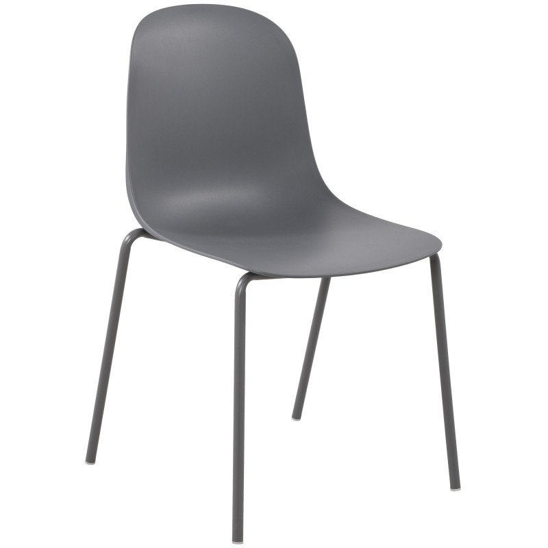 Chaise minimaliste moderne en Polypropylène Gris foncé Zoryane - 1
