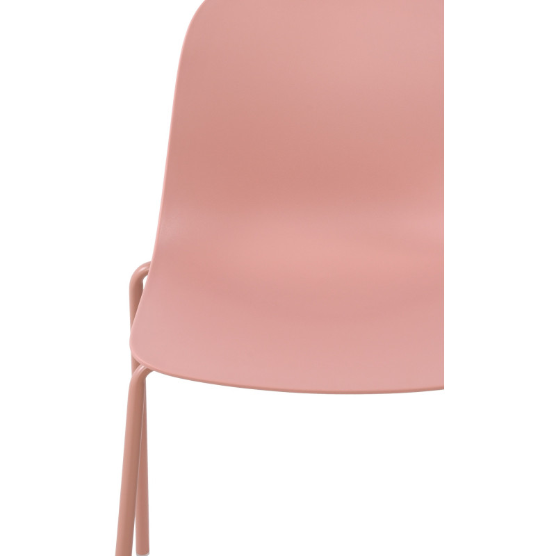 Chaise minimaliste moderne en Polypropylène Rose Zoryane - 3
