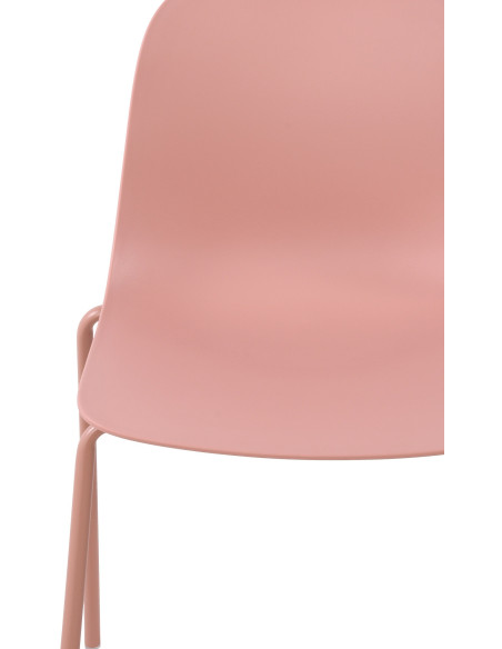 Chaise minimaliste moderne en Polypropylène Rose Zoryane - 3