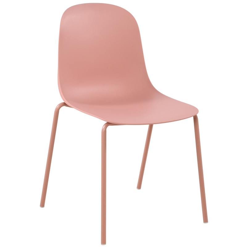 Chaise minimaliste moderne en Polypropylène Rose Zoryane - 1