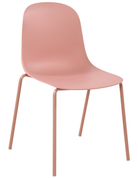 Chaise minimaliste moderne en Polypropylène Rose Zoryane - 1